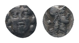 PISIDIA, Selge, Obol. 350-300 BC. AR Obv: Facing head of Gorgoneion.
Rev: Helmeted head of Athena right, astragal behind. Condition: Good very fine
...