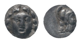 PISIDIA, Selge, Obol. 350-300 BC. AR Obv: Facing head of Gorgoneion.
Rev: Helmeted head of Athena right, astragal behind. Condition: Good very fine
...