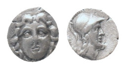 PISIDIA, Selge, Obol. 350-300 BC. AR Obv: Facing head of Gorgoneion.
Rev: Helmeted head of Athena right, astragal behind. Condition: Good very fine
...