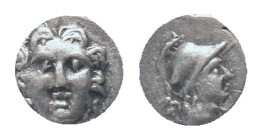 PISIDIA, Selge, Obol. 350-300 BC. AR Obv: Facing head of Gorgoneion.
Rev: Helmeted head of Athena right, astragal behind. Condition: Good very fine
...