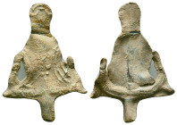 Scythian Lead Amulet

Reference :

Condition: Very Fine

Weight: 5, 9gr.
Diameter: 34,9 mm