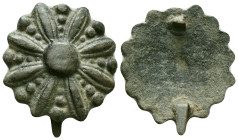 Byzantine openwork decorated Fitting !

Reference :

Condition: Very Fine

Weight: 16.7 gr.
Diameter: 37.8 mm