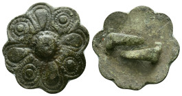 Byzantine openwork decorated Fitting !

Reference :

Condition: Very Fine

Weight: 10.4 gr.
Diameter: 29.5 mm