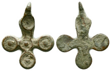 BYZANTINE EMPIRE BRONZE CROSS ( 8th - 10 th century ) .AeReference :Condition: Very Fine