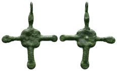 BYZANTINE EMPIRE BRONZE CROSS ( 8th - 10 th century ) .AeReference :Condition: Very Fine