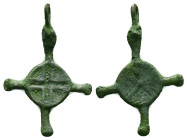 BYZANTINE EMPIRE BRONZE CROSS ( 8th - 10 th century ) .AeReference :Condition: Very Fine