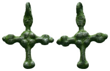 BYZANTINE EMPIRE BRONZE CROSS ( 8th - 10 th century ) .AeReference :Condition: Very Fine