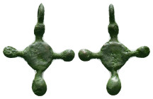 BYZANTINE EMPIRE BRONZE CROSS ( 8th - 10 th century ) .AeReference :Condition: Very Fine