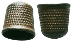 BYZANTINE BRONZE THIMBLE RING ( 7th - 10th ) AE.Reference :Condition: Very Fine