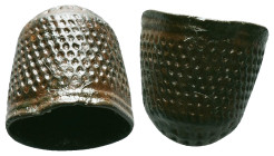 BYZANTINE BRONZE THIMBLE RING ( 7th - 10th ) AE.Reference :Condition: Very Fine