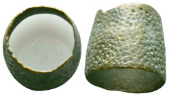 BYZANTINE BRONZE THIMBLE RING ( 7th - 10th ) AE.Reference :Condition: Very Fine