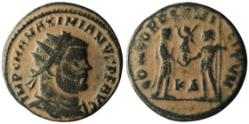 Maximianus Herculius (AD 286-305). Kyzikos
AE Antoninianus (21mm, 2,92g)

Artificial sandpatina