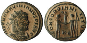 Maximianus Herculius (AD 286-305). Kyzikos
AE Antoninianus (20mm, 2,25g)

Artificial sandpatina