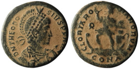 Theodosius I (AD 379-395). Constantinople
AE Follis (22mm, 4,95g)

Artificial sandpatina