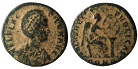 Aelia Flaccilla, Augusta (AD 379-386/8). Constantinople.
AE Follis (22mm, 4,41g)

Artificial sandpatina