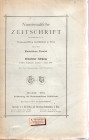 AA.VV. NUMISMATIFSCHE ZEITSCHRIFT - Janner -Juni, 1881. Wien 1881. pp 148, tavole 1 + illustrazioni nel testo. brossura ed. sciupata, interno buono st...