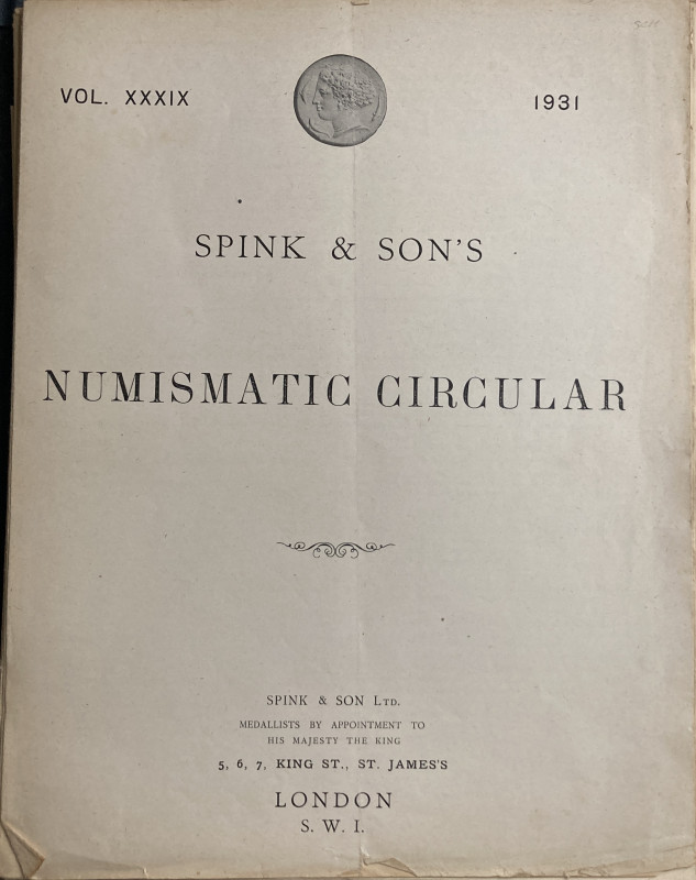 Spink & Son's Numismatic Circular Annata completa 1931, ill. in b/n, in cartella...