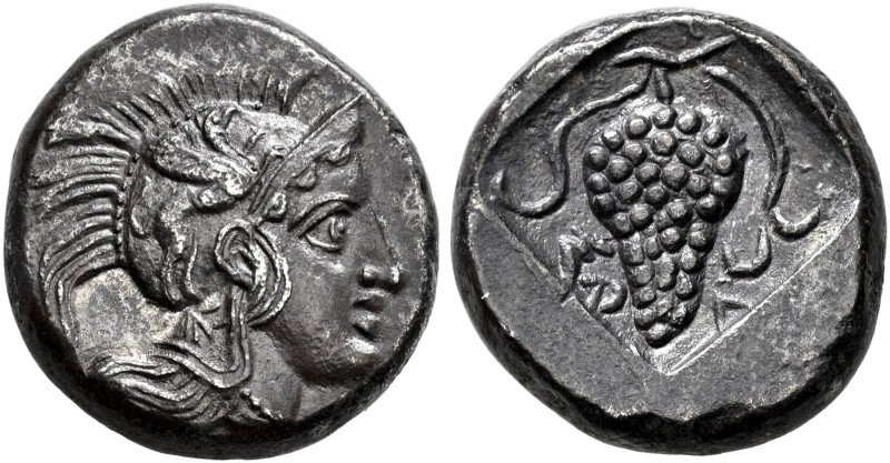 CILICIA. SOLOI. Stater, about 410-375. AR 9.80 g. Head of Athena r., wearing cre...