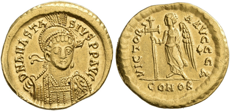 BYZANTINE EMPIRE. ANASTASIUS, AD 491-518. Solidus, Constantinople, about 492-507...