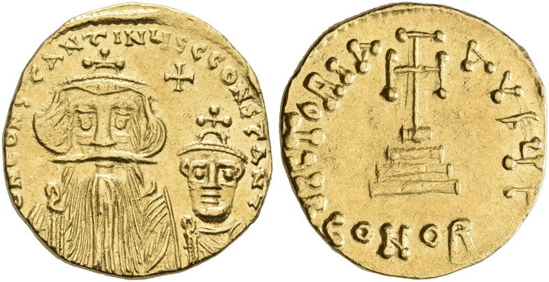 BYZANTINE EMPIRE. CONSTANS II, AD 641-668. Solidus, with Constantine IV, Constan...