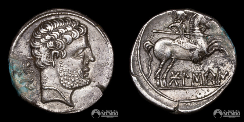 Republica Romana, ceca de Bolskan. Denario. 150-100 a. C. Acuñacion del pueblo p...
