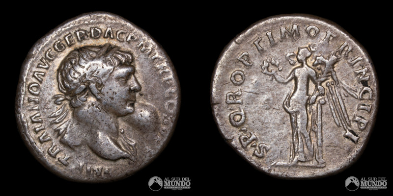 Imperio Romano, ceca de Roma. Denario. 103-111. Reinado del emperador Trajano (9...