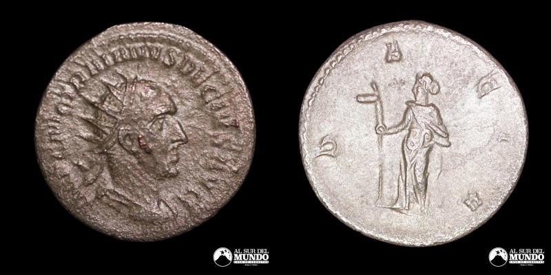 Imperio Romano, ceca de Roma. Antoniniano. 250-251. Reinado del emperador Trajan...