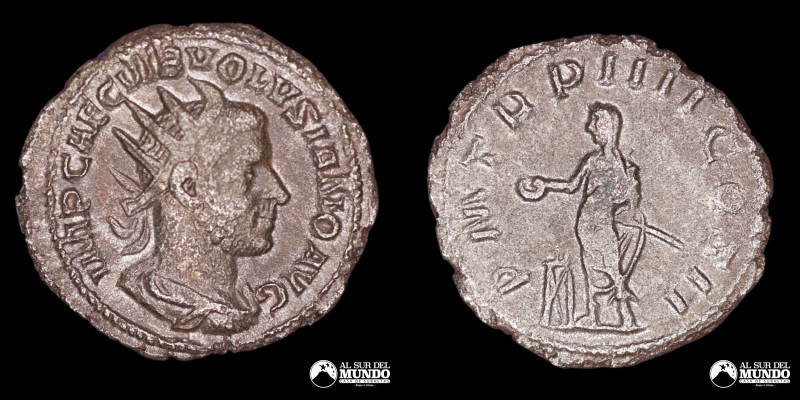 Imperio Romano, ceca de Roma. Antoniniano. 253. Reinado de Volusiano, coemperado...