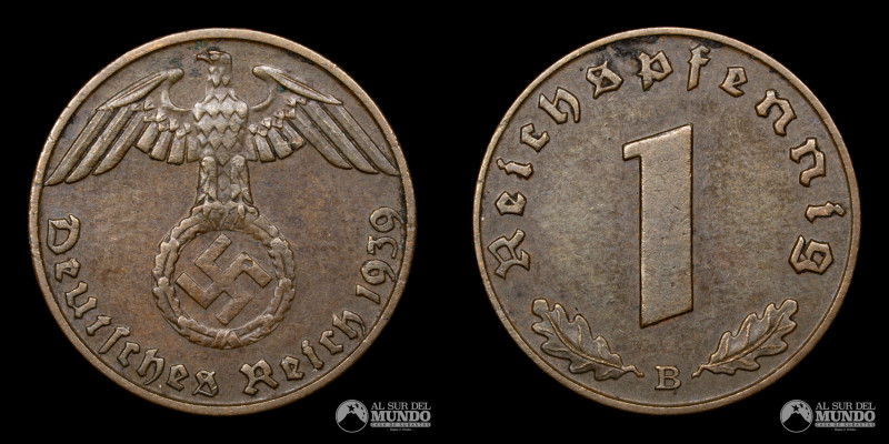 Alemania (Tercer Reich), ceca de Viena (Austria). 1 Reichspfennig. 1939. Anverso...