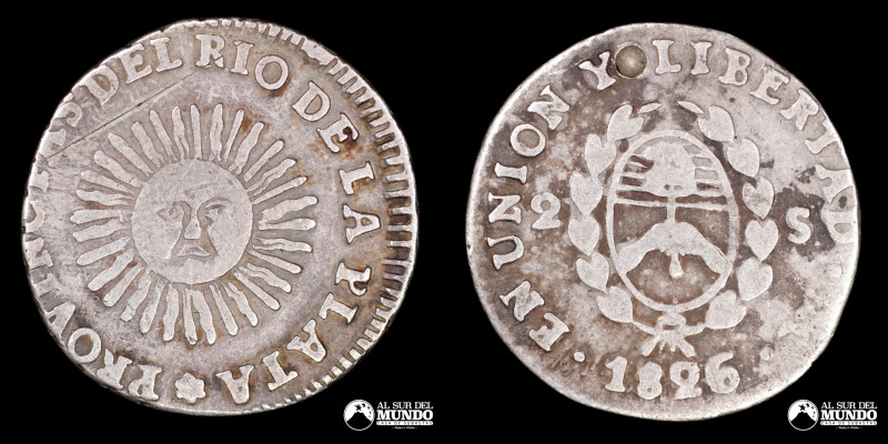 Argentina. La Rioja. 2 Soles 1826 RA. Ag.875; 26mm; 6.10g; CJ 45.1.9 (F)

Esti...