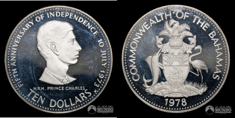 Bahamas, ceca de Llantrisant (Reino Unido, The Royal Mint). Reina Isabel II. 10 ...