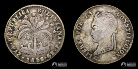 Bolivia, La Paz. 4 Soles. 1856. F.