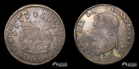 Bolivia, Potosi. 4 Soles. 1856. FJ.