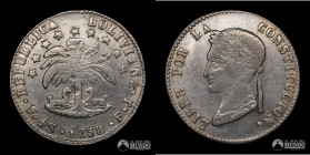 Bolivia, Potosi. 4 Soles. 1858. FJ.