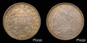 Bolivia. ½ Boliviano - 50 Centavos. 1909.