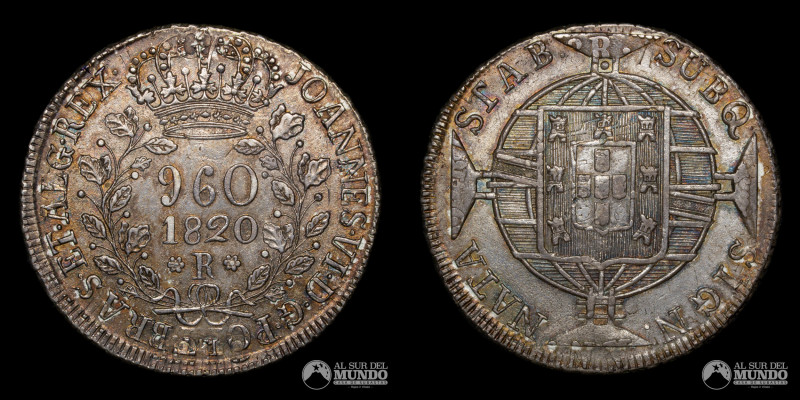 Brasil. Joao VI. 960 Reis 1820 R. Sobre 8 Reales. Ag.930; 41mm; 26.78g; KM326 (A...