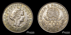 Brasil. 1.000 Reis. 1913 (variante de estrellas separadas).