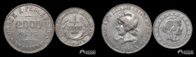 Brasil, Rio de Janeiro. Pareja de monedas de plata: 2.000 Reis. 1908, 1924.