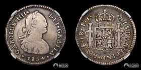 Chile, Santiago. 1 Real. 1804. FJ. NGC VF Details.