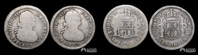 Chile, Santiago. Pareja de monedas de plata: 1 Real. 1813.