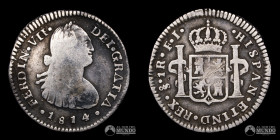 Chile, Santiago. 1 Real 1814 (Fernando VII). FJ.