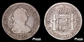Chile, Santiago. 2 Reales 1788 (Carlos III). DA.