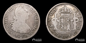 Chile, Santiago. 2 Reales 1793 (Carlos IV). DA.