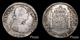 Chile, Santiago. 2 Reales 1809 (Fernando VII). FJ.