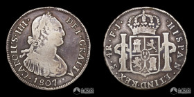 Chile, Santiago. 4 Reales. 1807 (Carlos IV). FJ.