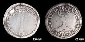 Chile, Santiago. 1 Real "Independiente". 1834. IJ.