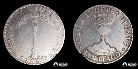 Chile, Santiago. 2 Reales "Independiente". 1834. IJ.