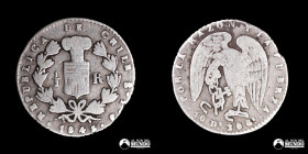 Chile, Santiago. ½ Real "Rompecadenas". 1845 IJ.