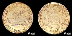 Chile, Santiago. 2 Escudos 1838. IJ. Oro.