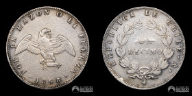 Chile, Santiago. 1 Decimo "Paloma". 1858.